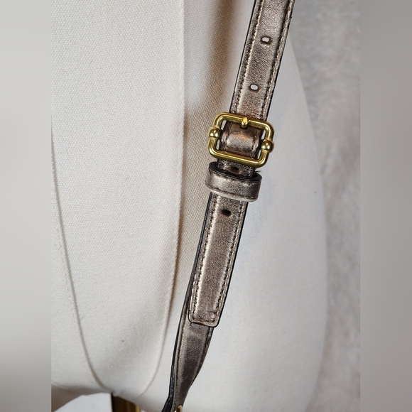 Coach 1941 Crossbody C Logo Jacquard Purse Plum/Taupe Metallic Trim Small Bag - Picture 9 of 15